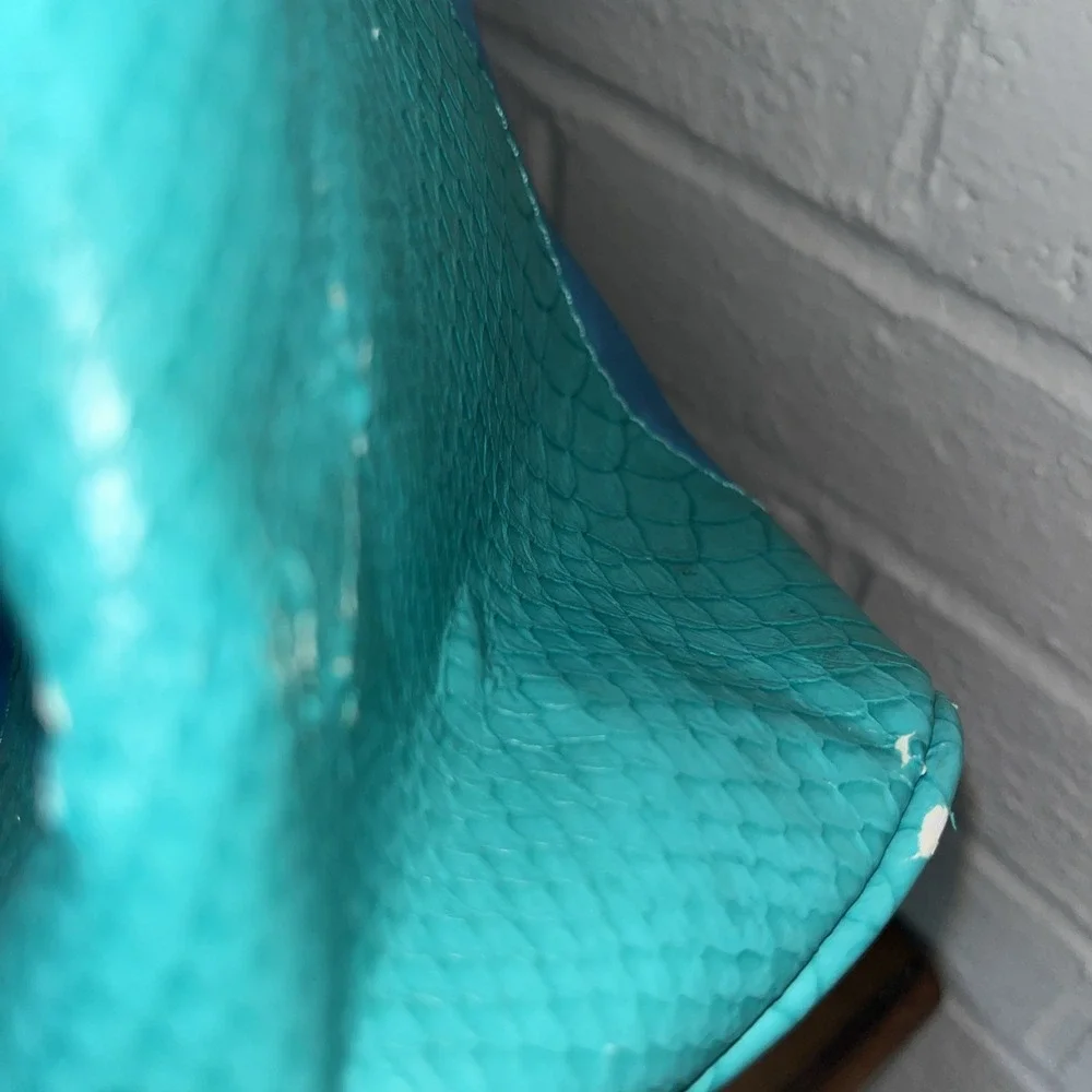 Vintage G By GUESS Blue & Teal Snakeskin G Logo Bag Purse‎ Handbag Y2K